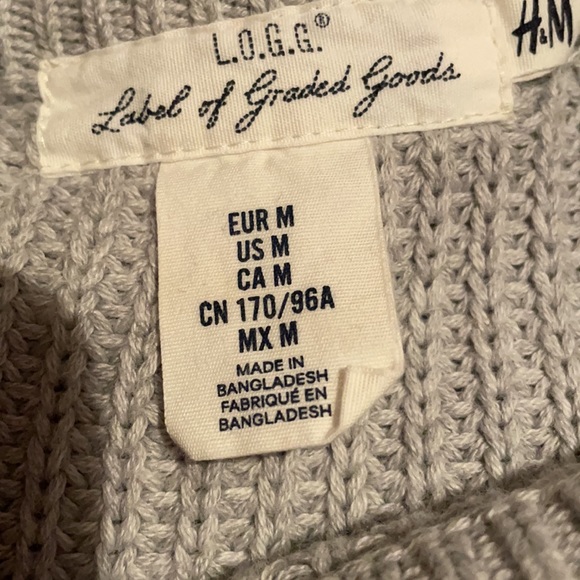 H&M L.O.G.G. Medium Gray Knit Sweater - Picture 5 of 6